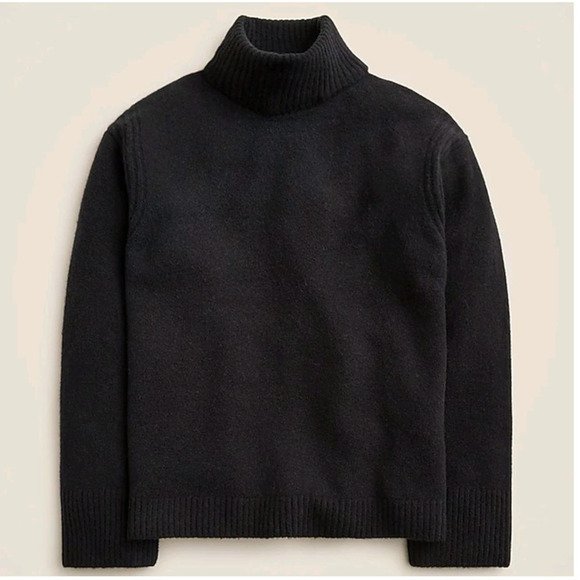 NWT J. Crew Turtleneck Sweater In Supersoft Yarn Black L - Picture 4 of 10